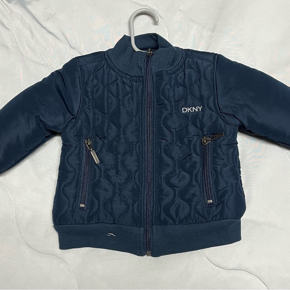 DKNY Dark Blue Quilted Jacket for Baby